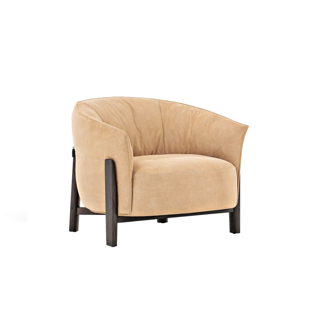 Fabric armchair with armrests - Image 3